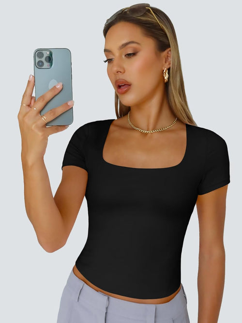 CoreFit Performance Double Lined Crop Tee
